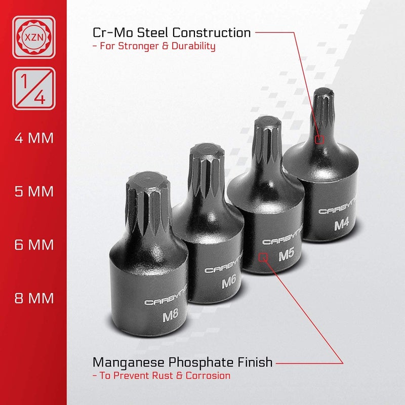 CARBYNE 9-Piece XZN Triple Square Bit Impact Socket Set, 12 Point, 4mm to 18mm | Chrome Molybdenum Steel â€¢ From a Family-Run Tool Company Based in the U.S.A. - Image 5